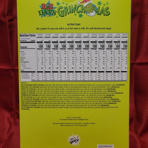 12 Days of Grinchmas Hot Cocoa Set - Picture 2 of 2
